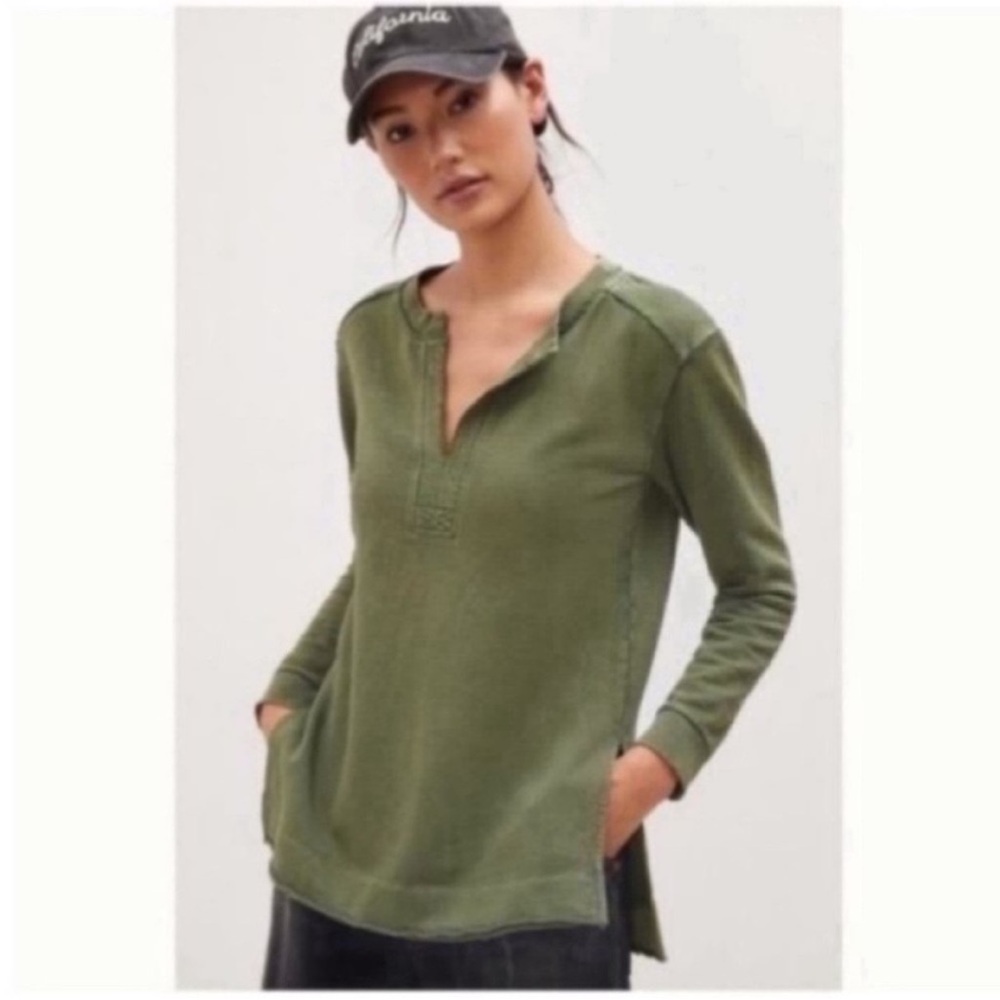 Anthropologie Pilcro Split Back Tunic Sweatshirt